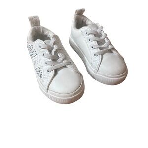 Bebe White Rhinestone Sneakers Toddler Size 5